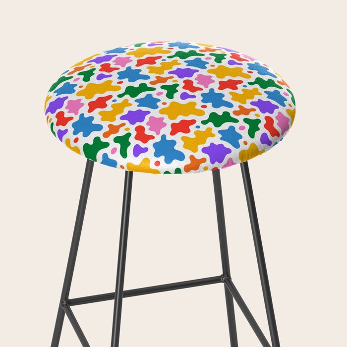 Abstract colorful art splash shape pattern Stool Gallery Image 2