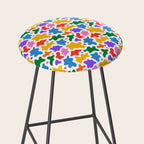 Abstract colorful art splash shape pattern Stool Gallery Image 2