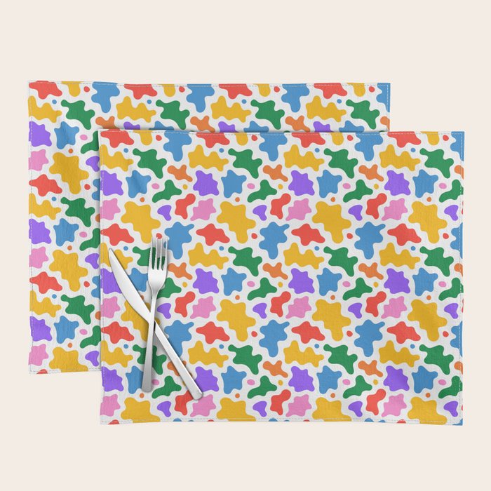 Abstract colorful art splash shape pattern Placemat Gallery Image 1