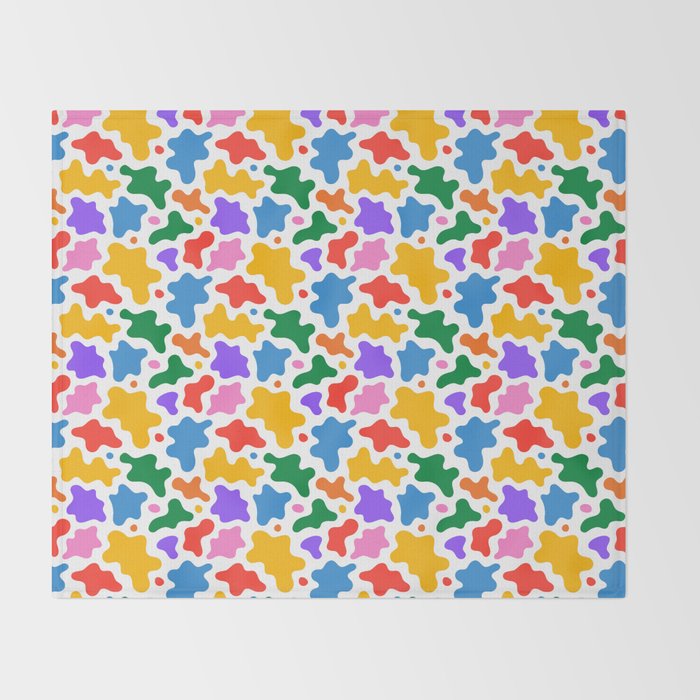 Abstract colorful art splash shape pattern Throw Blanket Gallery Image 2