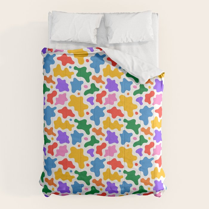 Abstract colorful art splash shape pattern Comforter Gallery Image 1