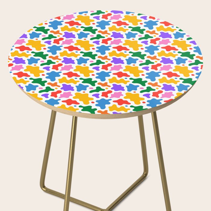 Abstract colorful art splash shape pattern Side Table Gallery Image 2
