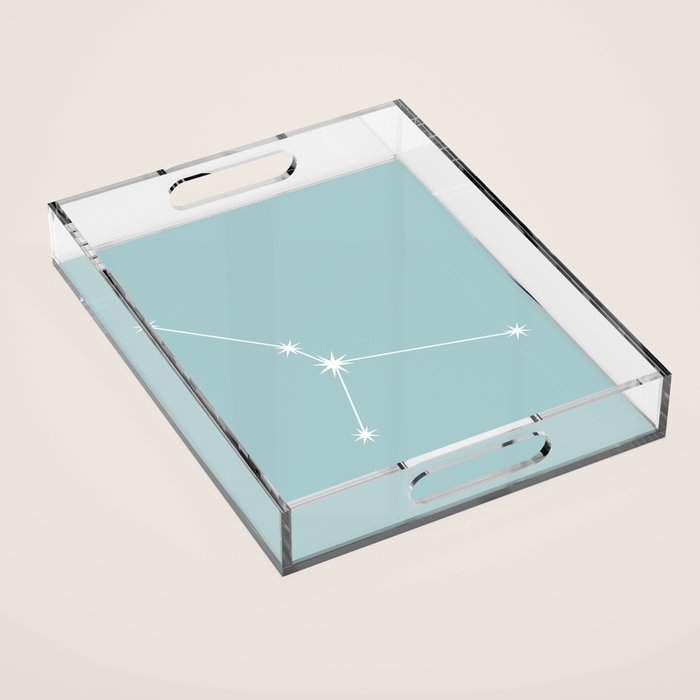 Cancer Zodiac Star Constellation Line Art Pastel Teal Acrylic Tray Gallery Image 1