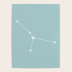 Cancer Zodiac Star Constellation Line Art Pastel Teal Poster Gallery Image 4
