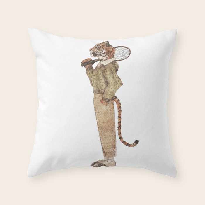 Tiger Tennis Club Throw Pillow Gallery Image 6