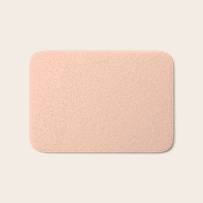 Peach Warm Pink Solid Color Bath Mat Gallery Image 1