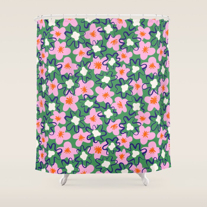 Bright Floral Shower Curtain Gallery Image 1
