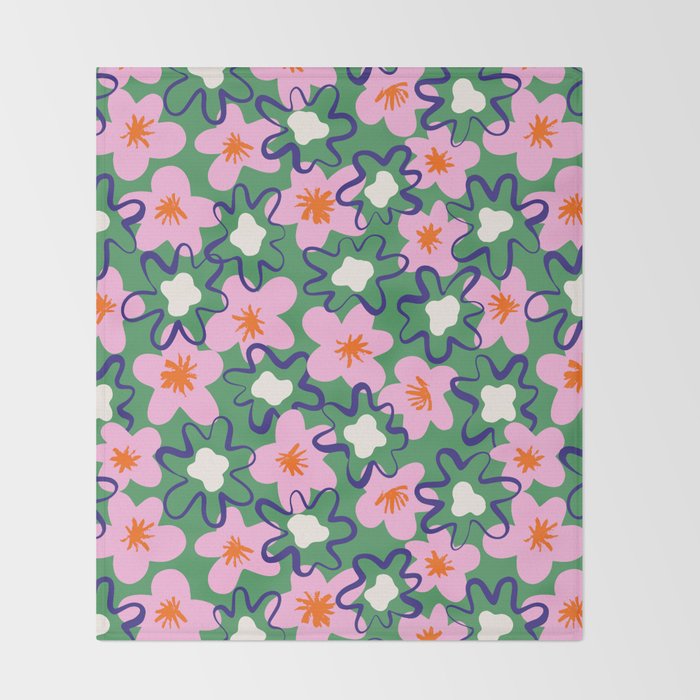 Bright Floral Throw Blanket Gallery Image 2