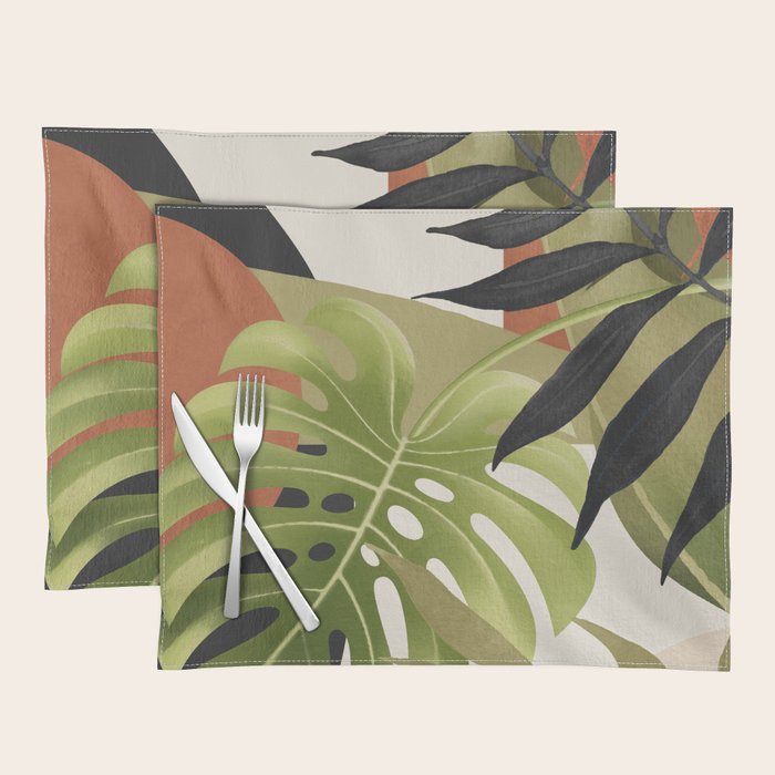 Abstract Art Tropical Leaves 69 Placemat Gallery Image 1