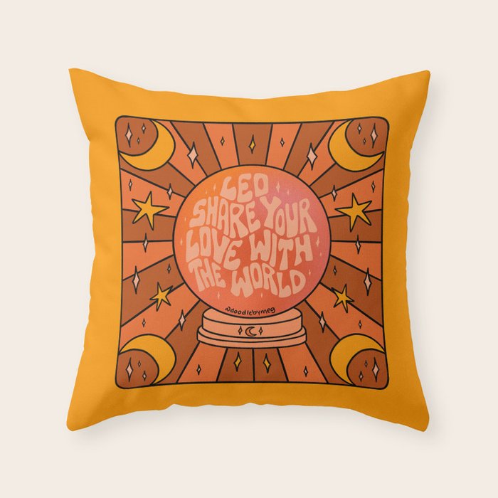 Leo Crystal Ball Throw Pillow Gallery Image 6