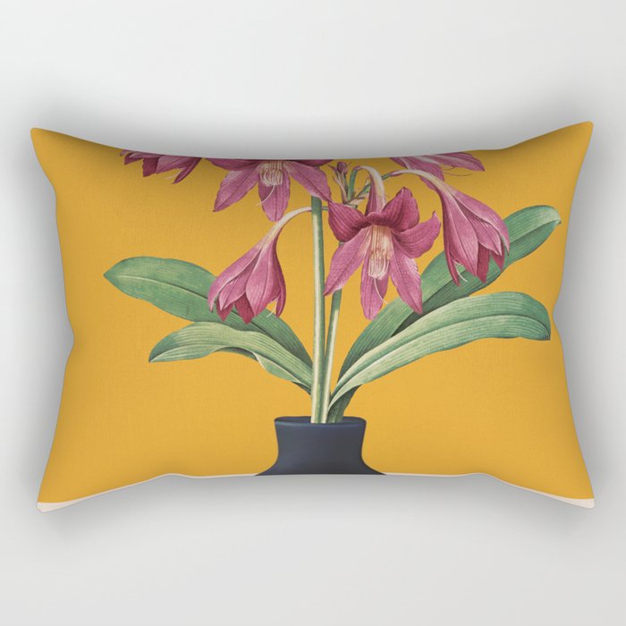 Flowers in Black Vase 2 Rectangular Pillow Gallery Image 2