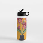 Flowers in Black Vase 2 Water Bottle Gallery Image 1