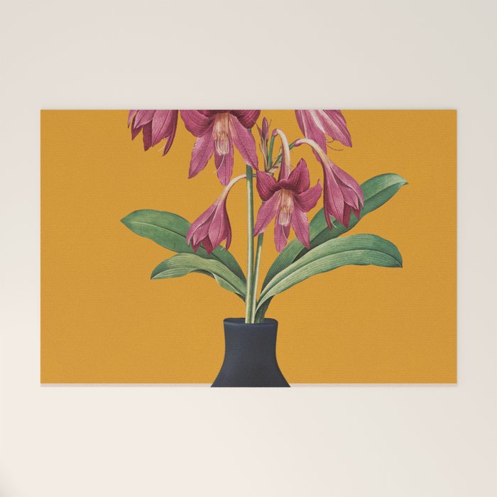 Flowers in Black Vase 2 Welcome Mat Gallery Image 1