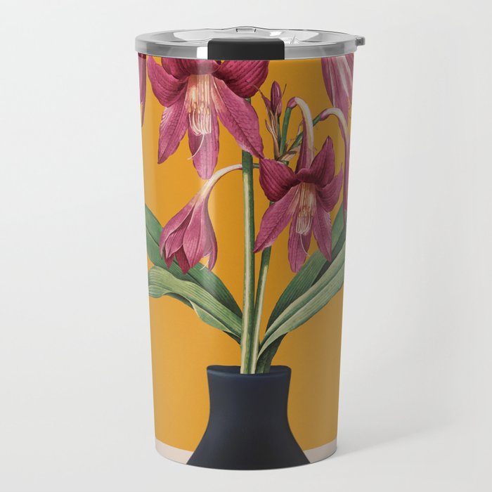 Flowers in Black Vase 2 Travel Mug Gallery Image 1