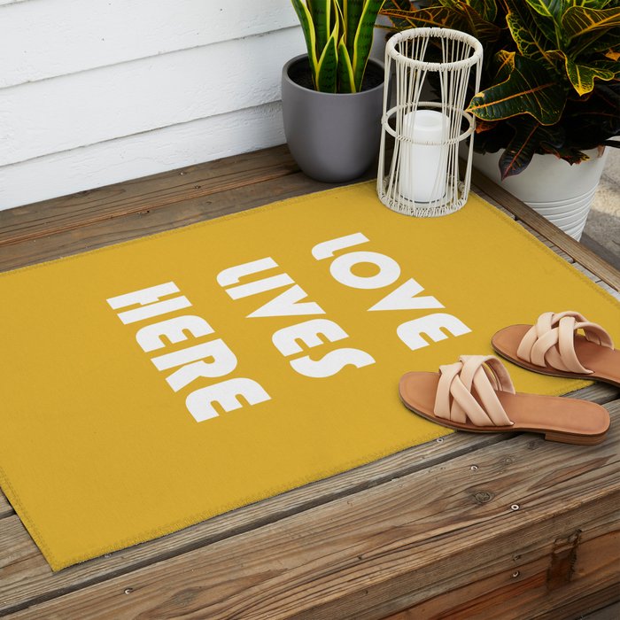 Love Lives Here Outdoor Rug Gallery Image 2