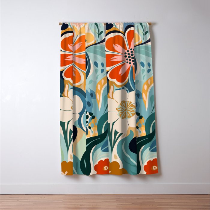 Austin Flower Market Print Window Curtain Gallery Image 3