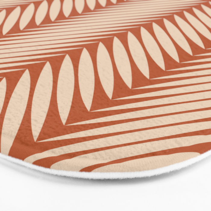 Palm Leaf Pattern - Orange Bath Mat Gallery Image 3