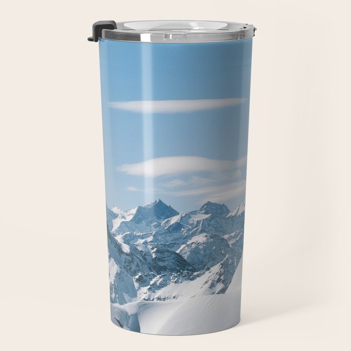 Snowy mountain range Travel Mug Gallery Image 3
