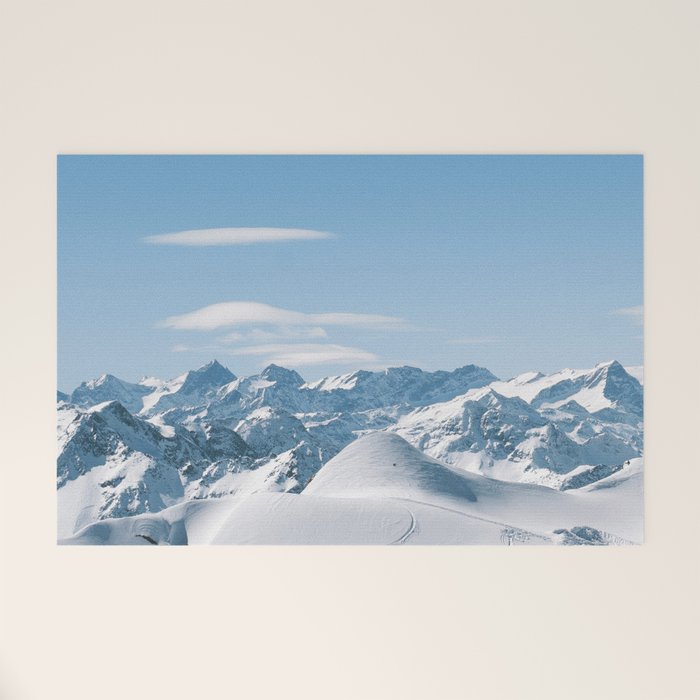 Snowy mountain range Welcome Mat Gallery Image 1
