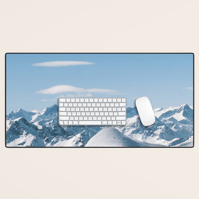 Snowy mountain range Desk Mat Gallery Image 1