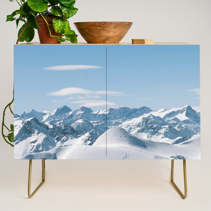 Snowy mountain range Credenza Gallery Image 1