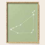Capricorn Zodiac Star Constellation Line Art Soft Green Serving Tray Gallery Image 1