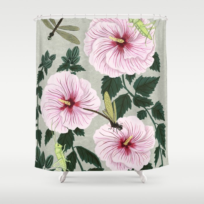 Grasshoppers and Dragonflies Shower Curtain Gallery Image 1