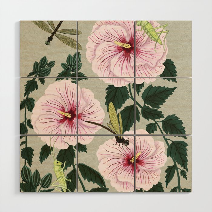 Grasshoppers and Dragonflies Wood Wall Art Gallery Image 1