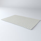 Blue And Cream Stripes And Flowers Rug Gallery Image 3
