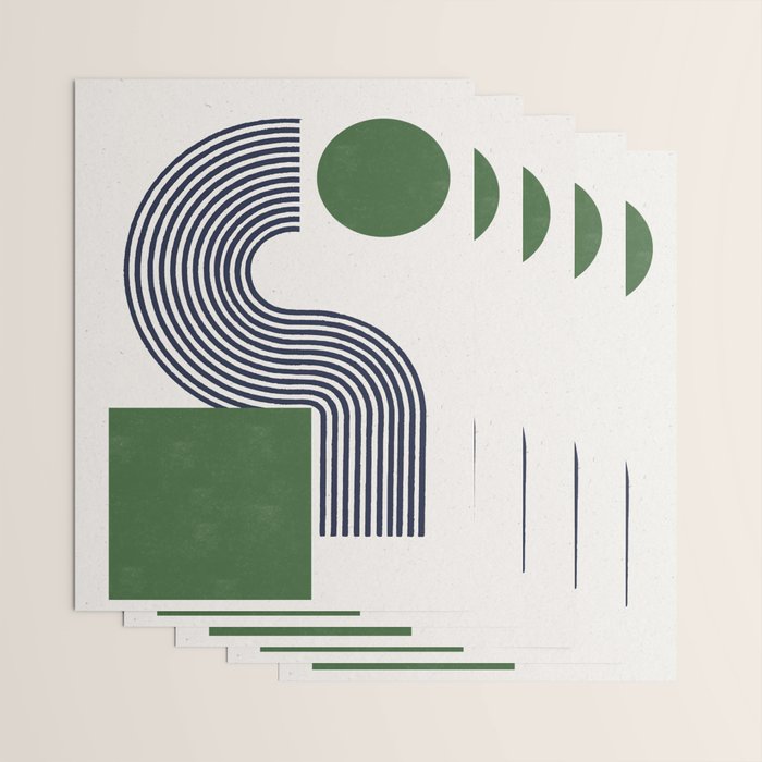 Sage Modern Composition  Wrapping Paper Gallery Image 3