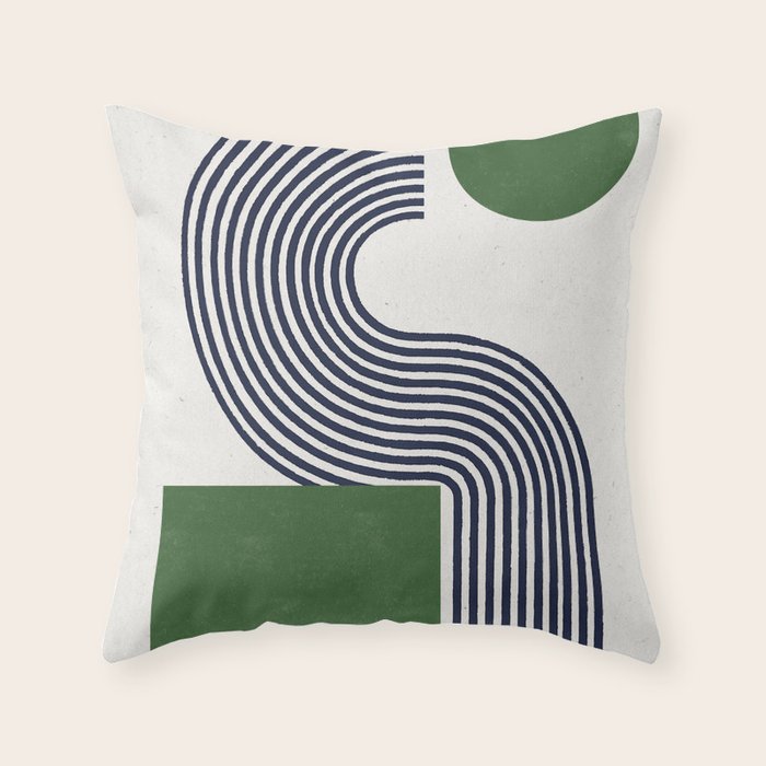 Sage Modern Composition  Throw Pillow Gallery Image 6