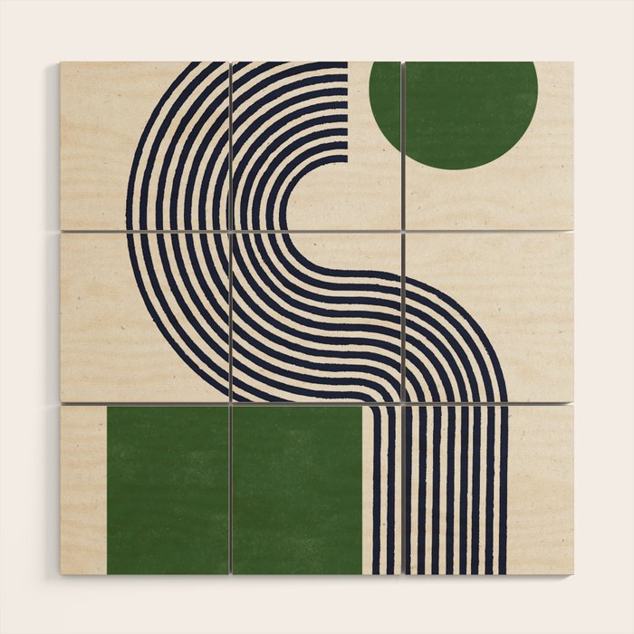 Sage Modern Composition  Wood Wall Art Gallery Image 1