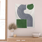 Sage Modern Composition  Wall Tapestry Gallery Image 2