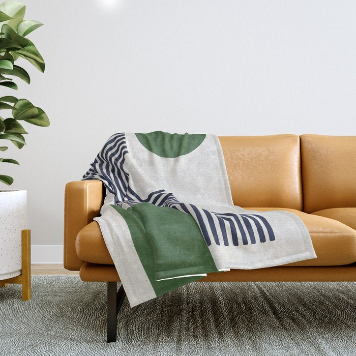 Sage Modern Composition  Throw Blanket Gallery Image 1