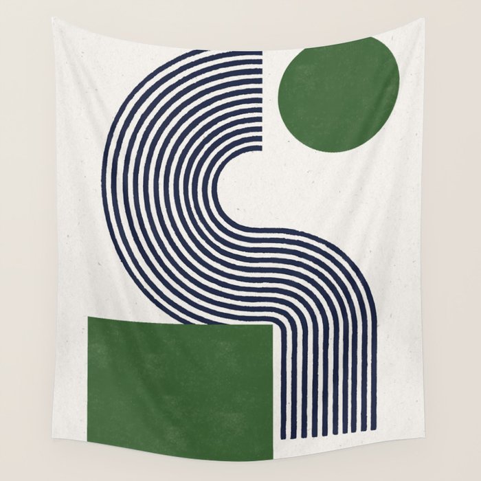 Sage Modern Composition  Wall Tapestry Gallery Image 4