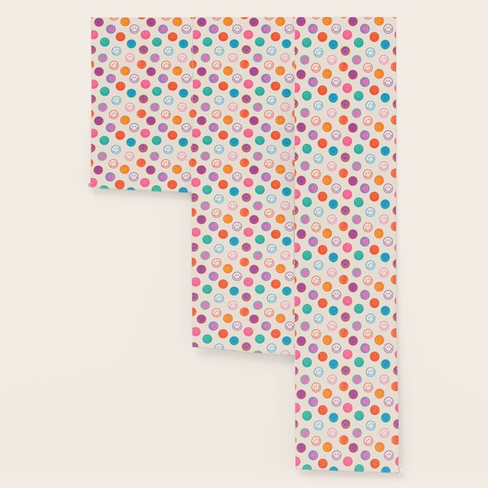 Retro Rainbow Smiling Faces Pattern Wallpaper Gallery Image 3