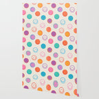 Retro Rainbow Smiling Faces Pattern Wallpaper Gallery Image 2