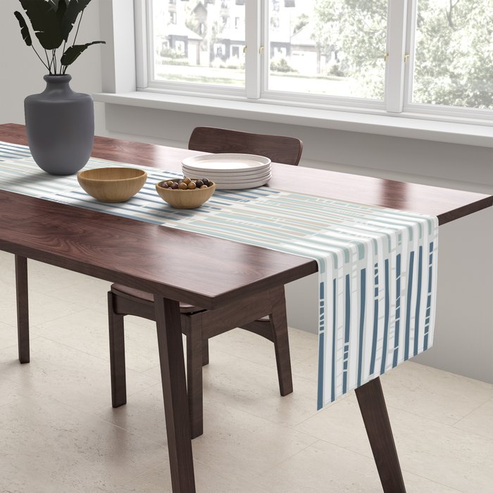 City life geometrics beams soft grey Table Runner Gallery Image 2