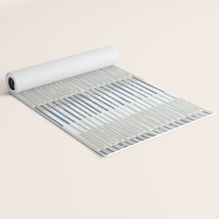 City life geometrics beams soft grey Yoga Mat Gallery Image 2