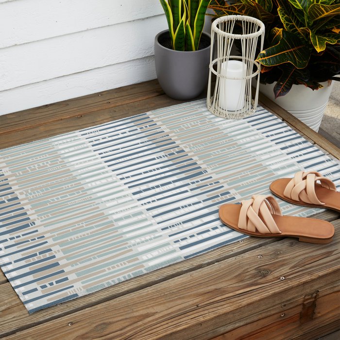 City life geometrics beams soft grey Outdoor Rug Gallery Image 2