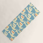 Festive Birds Blue Yoga Mat Gallery Image 1