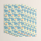 Festive Birds Blue Wrapping Paper Gallery Image 3