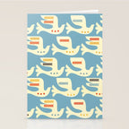 Festive Birds Blue Stationery Card Gallery Image 2