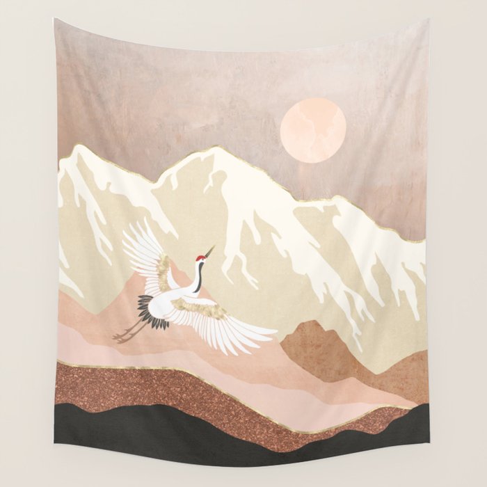 Sugar Mountain Crane Wall Tapestry Gallery Image 1