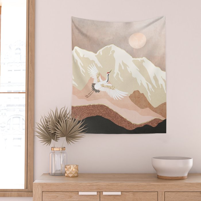 Sugar Mountain Crane Wall Tapestry Gallery Image 2