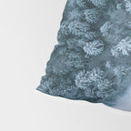 Man lying in the snow on a frozen lake in a winter forest - Landscape Photography Pillow Sham Gallery Image 4