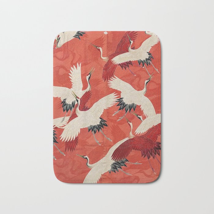 Red Cranesin Kimono Bath Mat Gallery Image 1