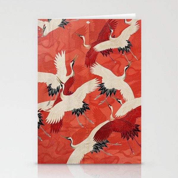 Red Cranesin Kimono Stationery Card Gallery Image 2