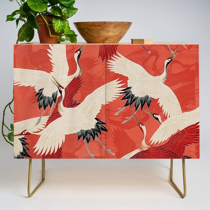 Red Cranesin Kimono Credenza Gallery Image 1