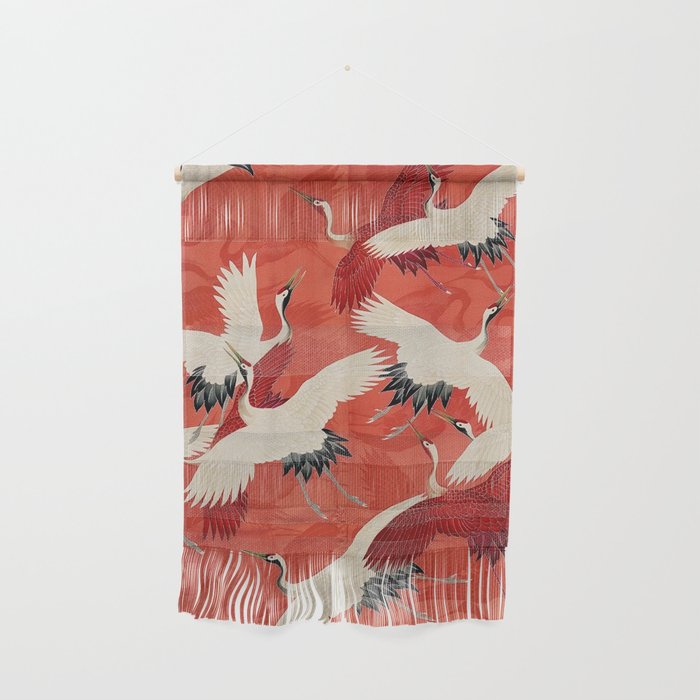 Red Cranesin Kimono Wall Hanging Gallery Image 1